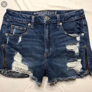 American Eagle Only You jean denim zipper shorts